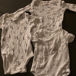 Carter's White Baby Bodysuits animal print bundle!
